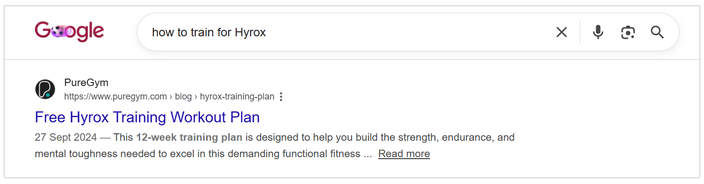 Meta description in SERP